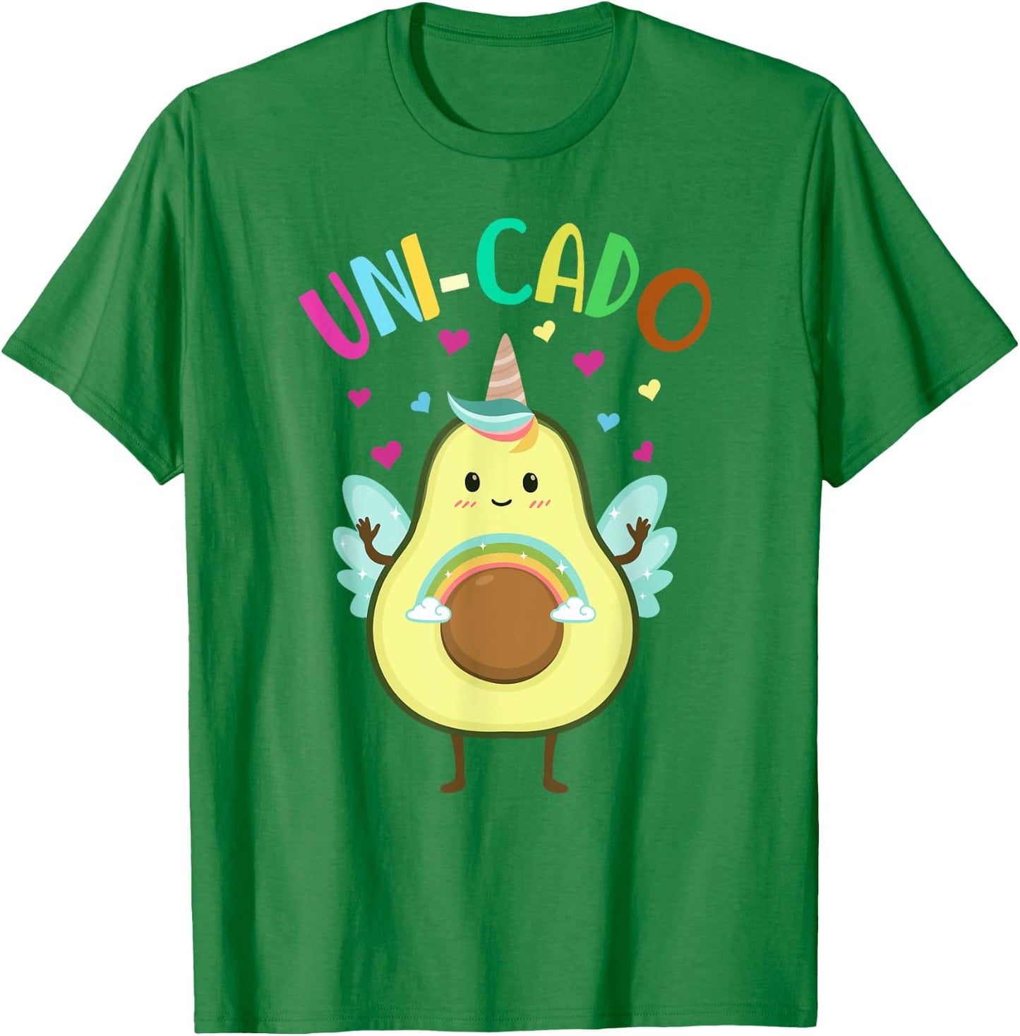 Cute Avocado Shirt Kids Toddler Little Girl Unicorn Birthday T-Shirt - T-Shirt | Irish Green