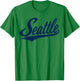 Seattle Washington Varsity Script Vintage Retro Sports Style T-Shirt - T-Shirt | Irish Green