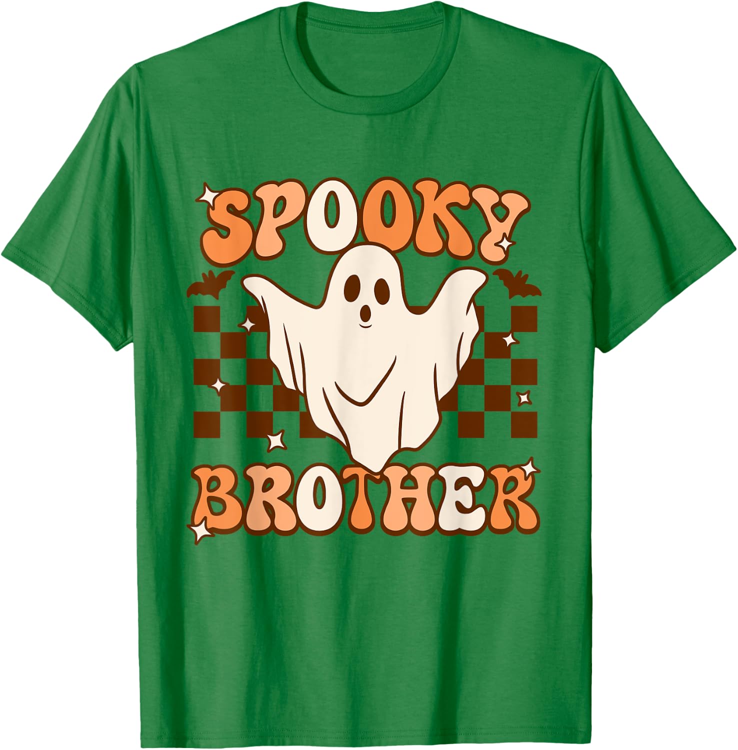 Retro Groovy Ghost Spooky Brother Costume Matching T-Shirt - T-Shirt | Irish Green