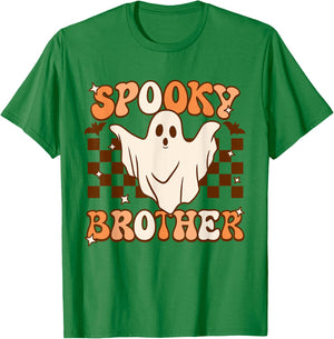 Retro Groovy Ghost Spooky Brother Costume Matching T-Shirt - T-Shirt | Irish Green