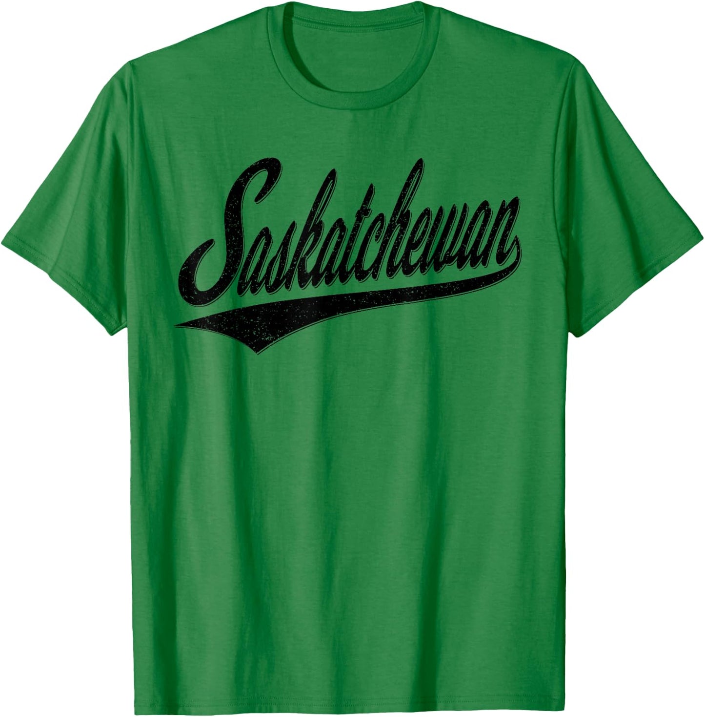 Saskatchewan Varsity Script Retro Vintage Sports Style T-Shirt - T-Shirt | Irish Green