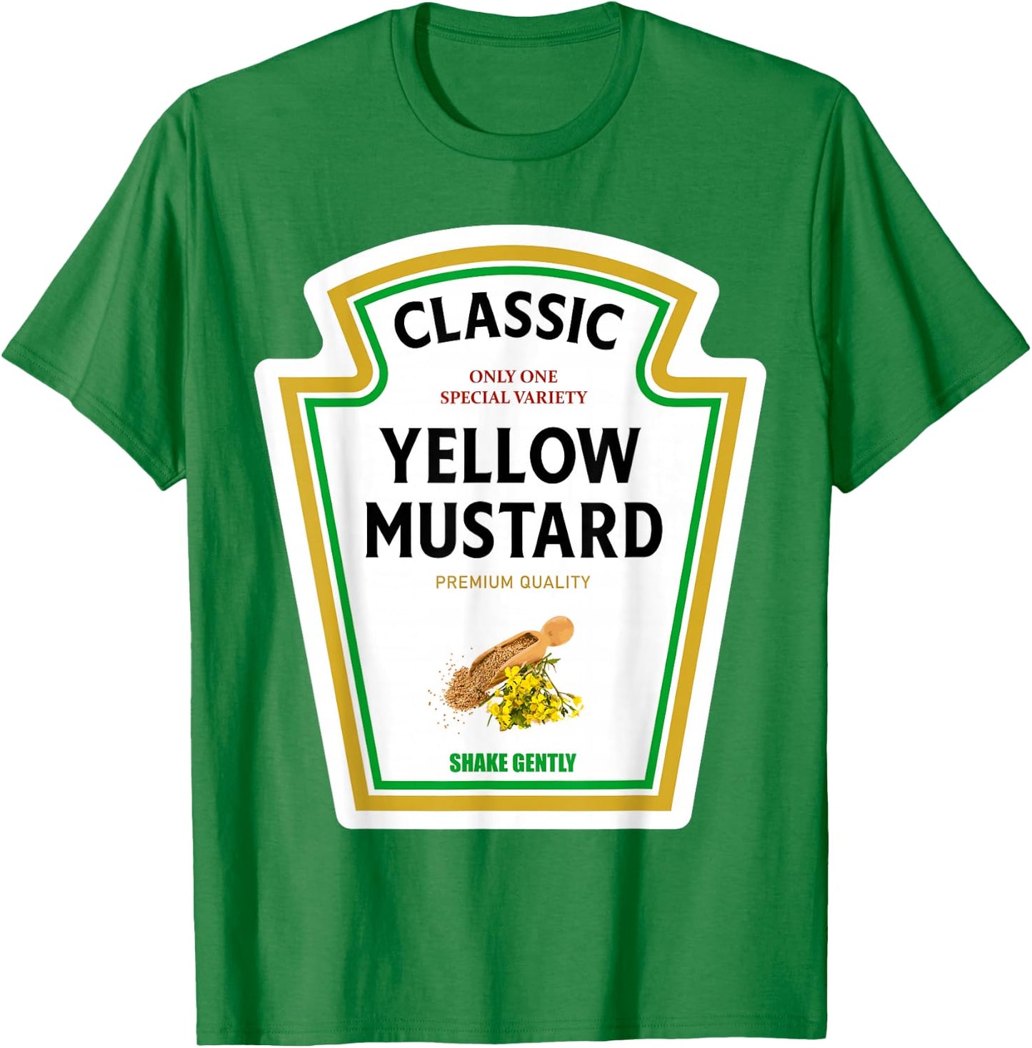 Mustard Halloween 2024 Costume Matching Ketchup Condiments T-Shirt - T-Shirt | Irish Green