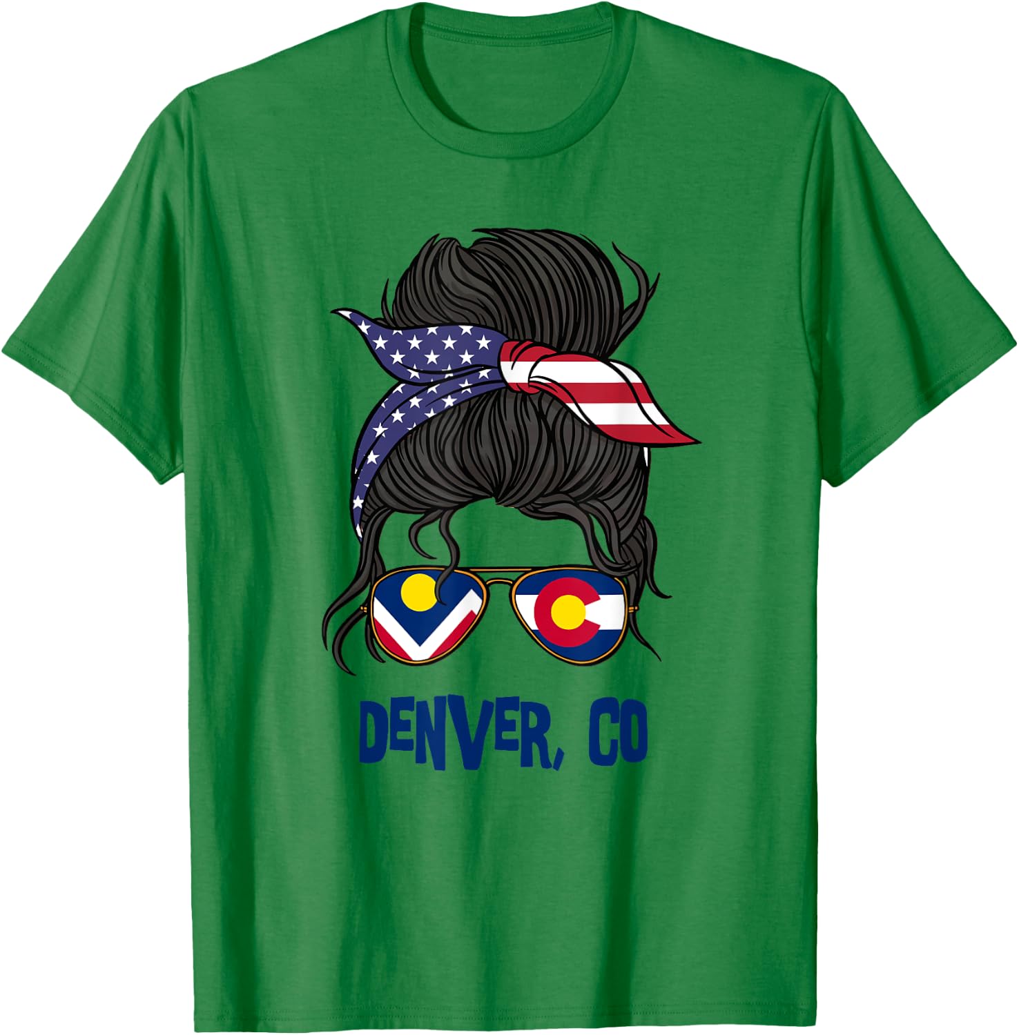 Denver for Girls Denver Colorado Flag T-Shirt - T-Shirt | Irish Green