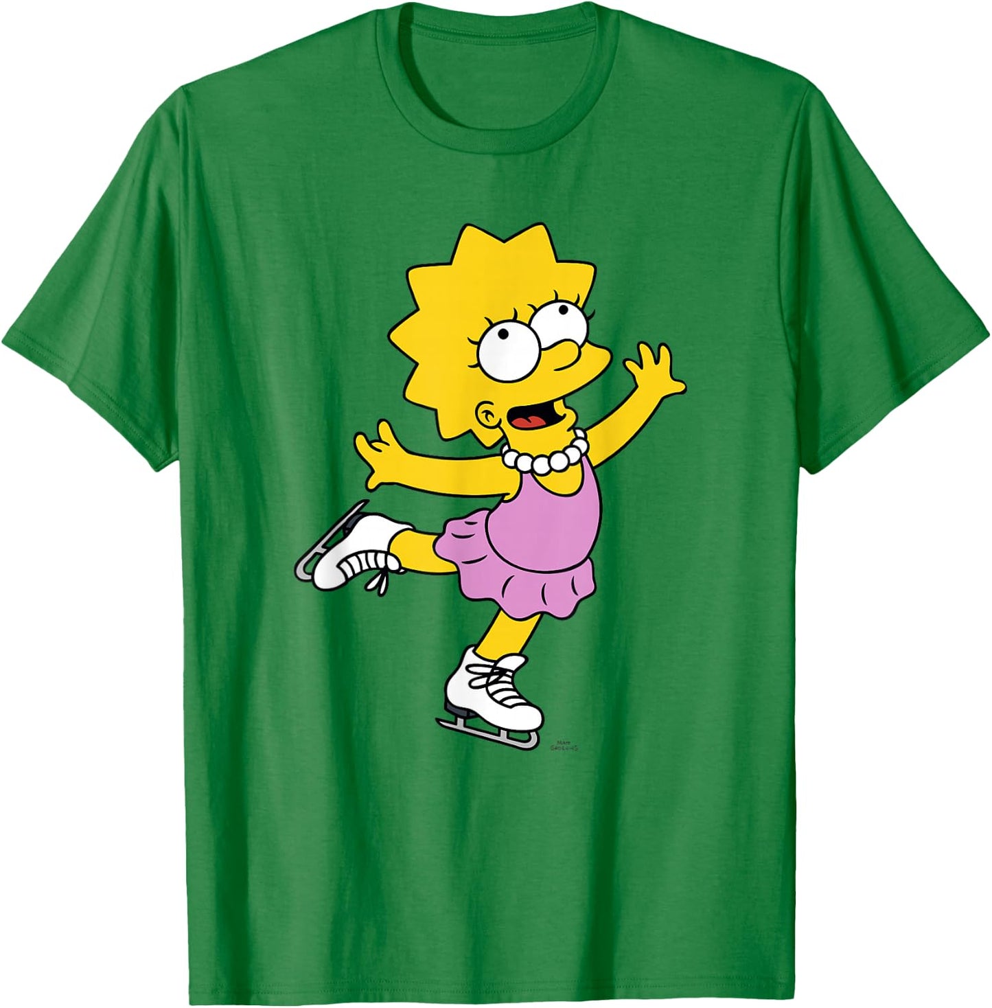 The Simpsons Lisa Ice Skating T-Shirt - T-Shirt | Irish Green