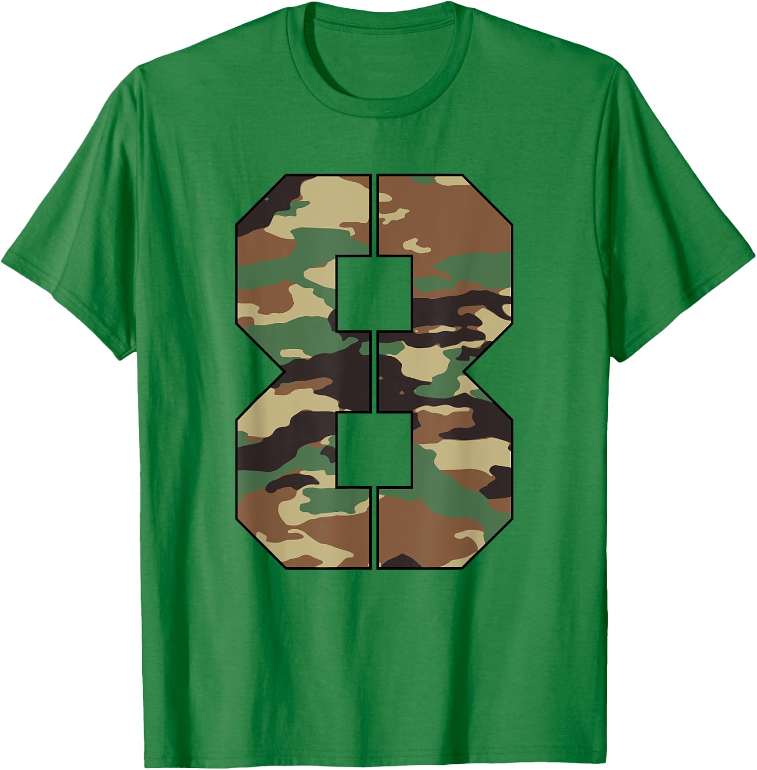 Military Theme 8th Birthday Kids 8 Year Old Boy Army T-Shirt - T-Shirt | Irish Green