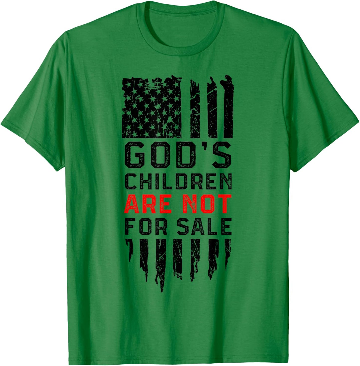 God's children are not for sale US american flag T-Shirt - T-Shirt | Irish Green
