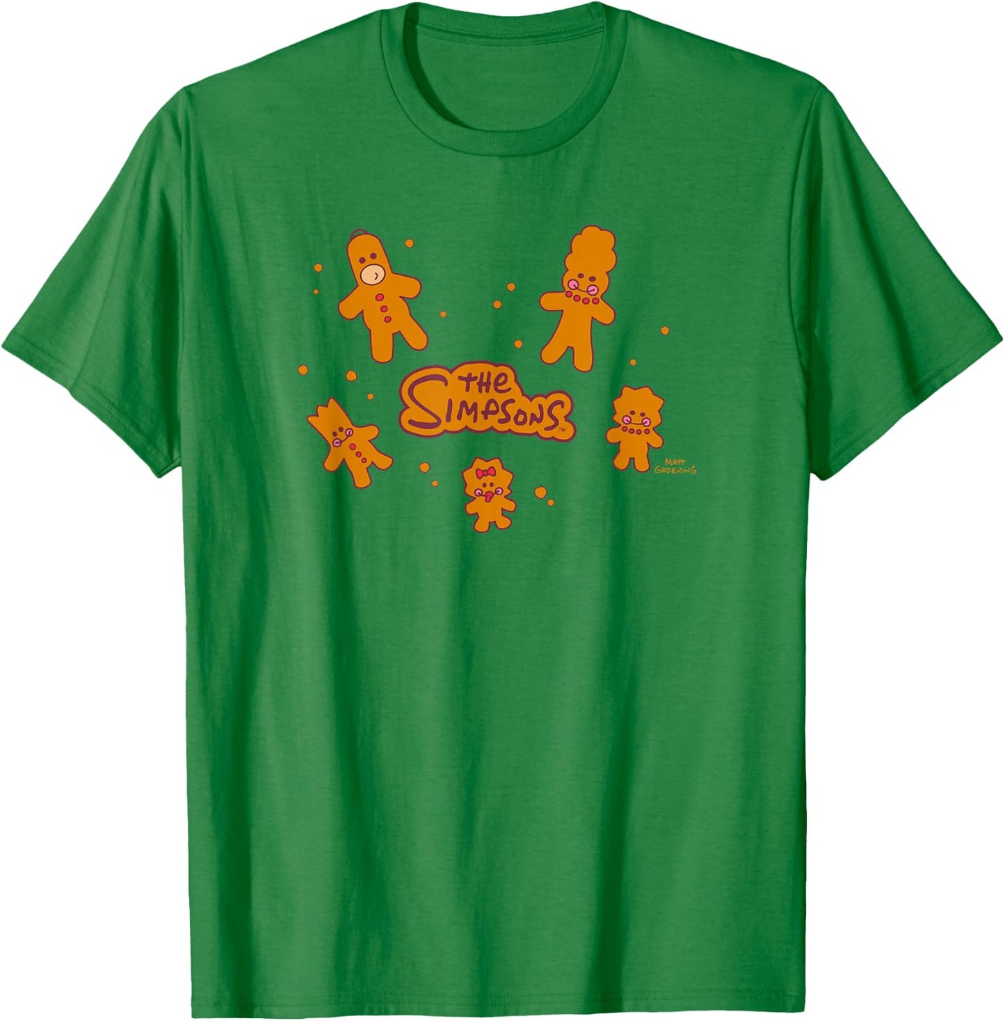 The Simpsons Christmas Gingerbread Cookies Characters T-Shirt - T-Shirt | Irish Green