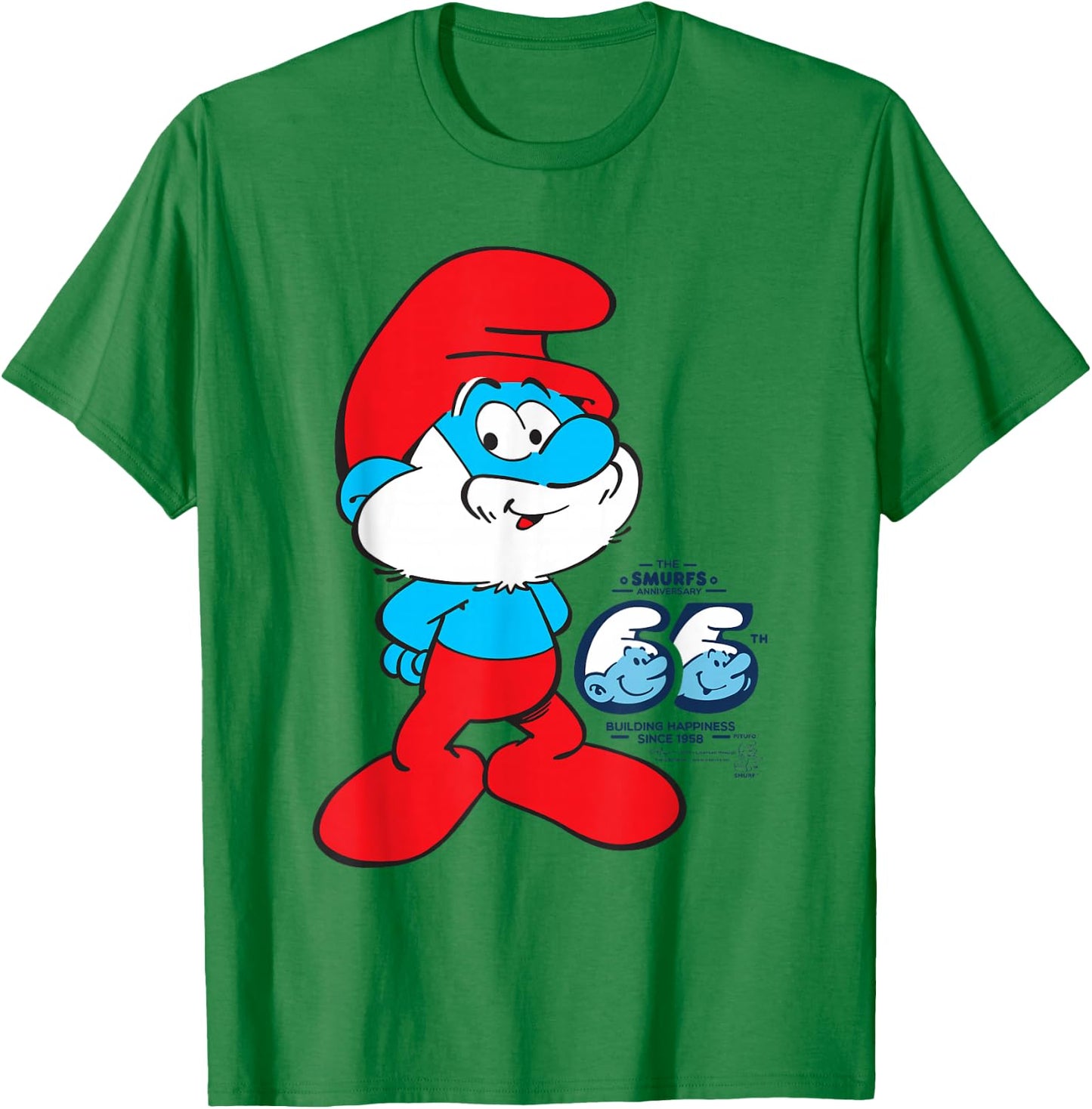 The Smurfs 65th Anniversary Papa Smurf T-Shirt - T-Shirt | Irish Green