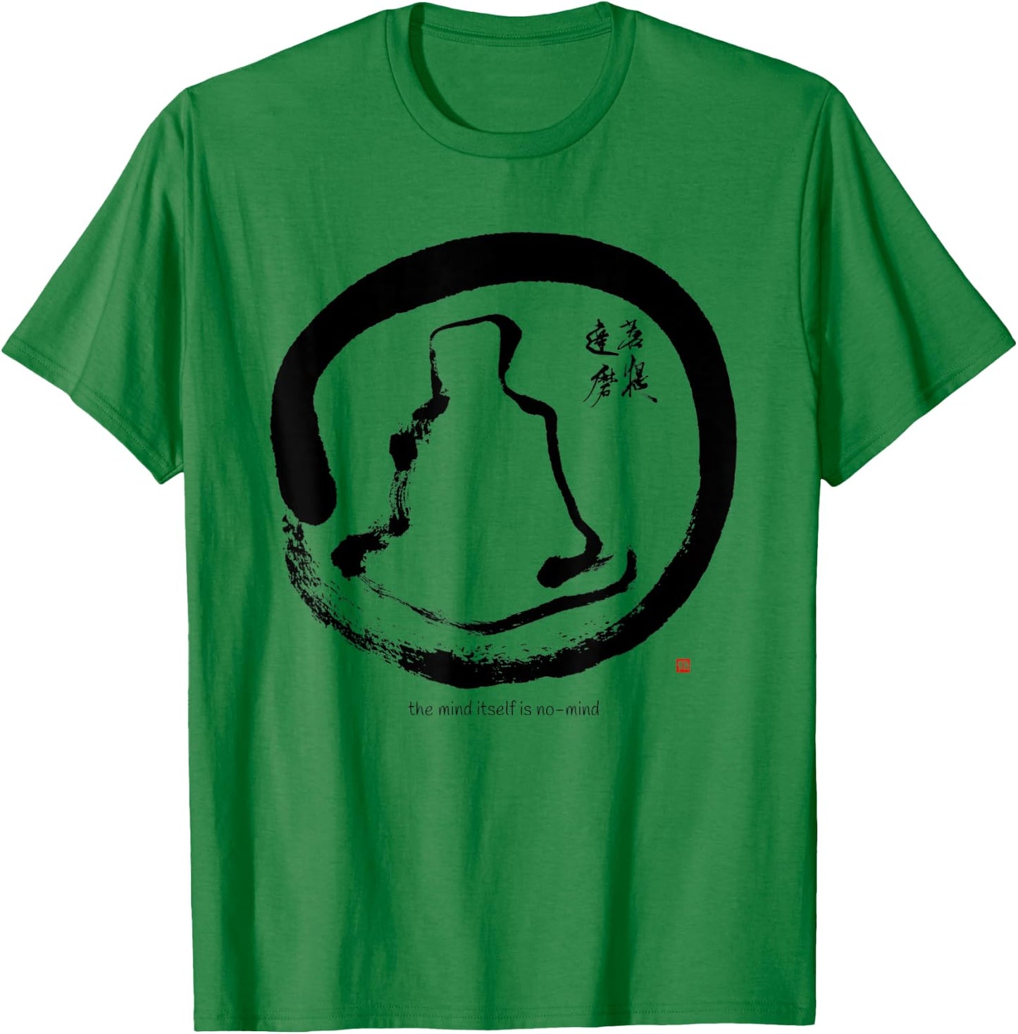 Bodhidharma Daruma Zen Koan Original Enso Calligraphy T-Shirt - T-Shirt | Irish Green