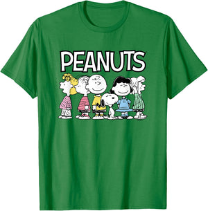 Peanuts - Snoopy Charlie Lucy Linus Sally Peppermint Patty T-Shirt - T-Shirt | Irish Green