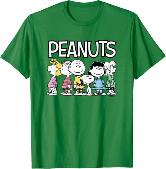 Peanuts - Snoopy Charlie Lucy Linus Sally Peppermint Patty T-Shirt - T-Shirt | Irish Green
