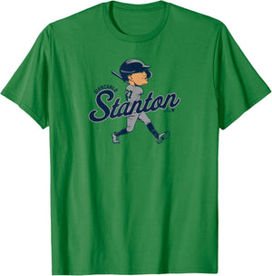 Giancarlo Stanton: Caricature - New York Baseball T-Shirt - T-Shirt | Irish Green