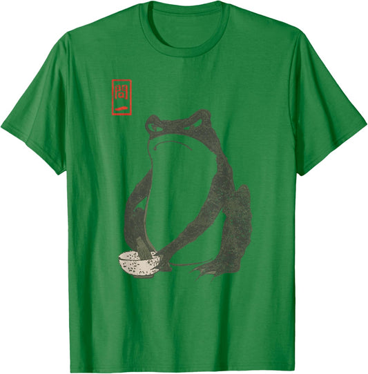 Mürrischer Frosch Matcha Ritual Zeremonie Japanese Aesthetic Cottagecore Matsumoto Hoji Grumpy T-Shirt - T-Shirt | Irish Green