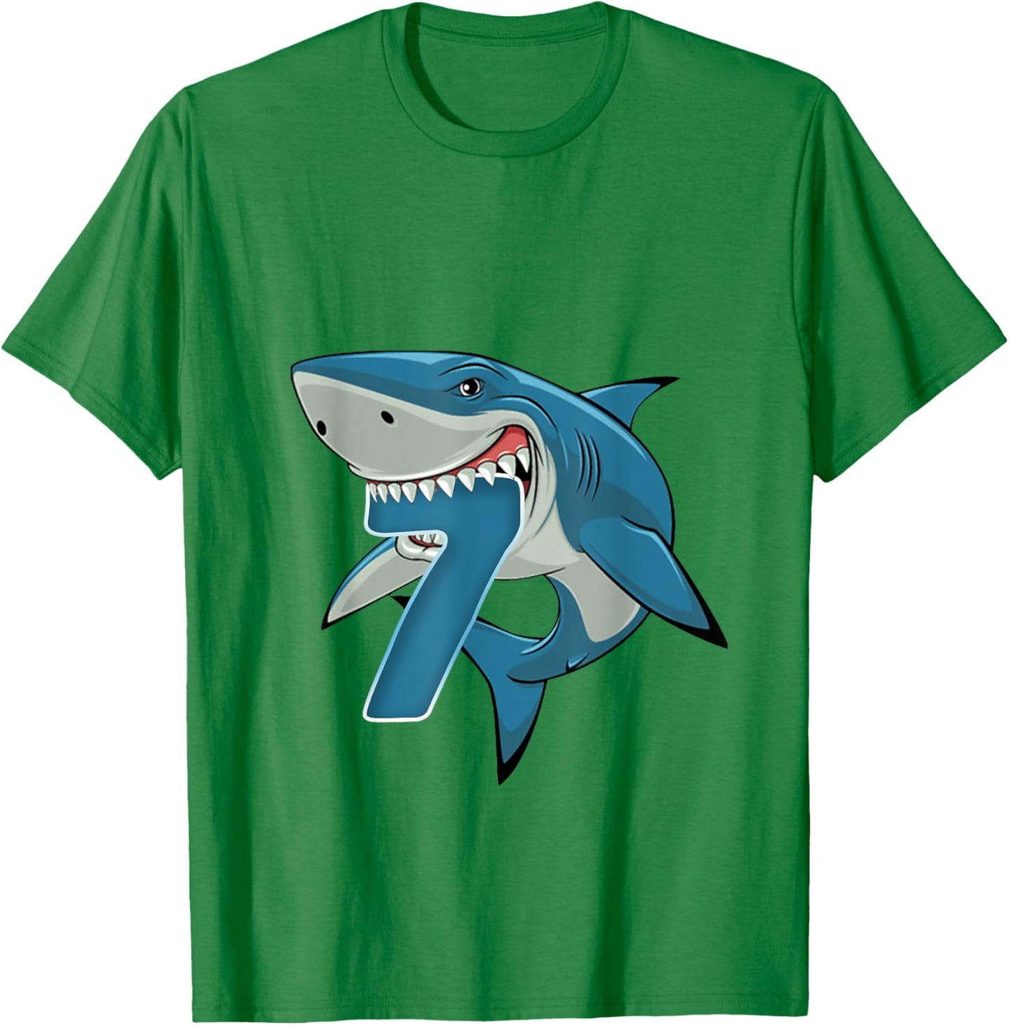 7th Birthday Shark 7 Year Old Birthday Shark Theme Party T-Shirt - T-Shirt | Irish Green