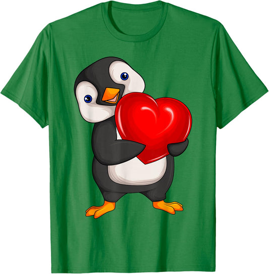Penguin Women's Girls Children Penguin T-Shirt - T-Shirt | Irish Green