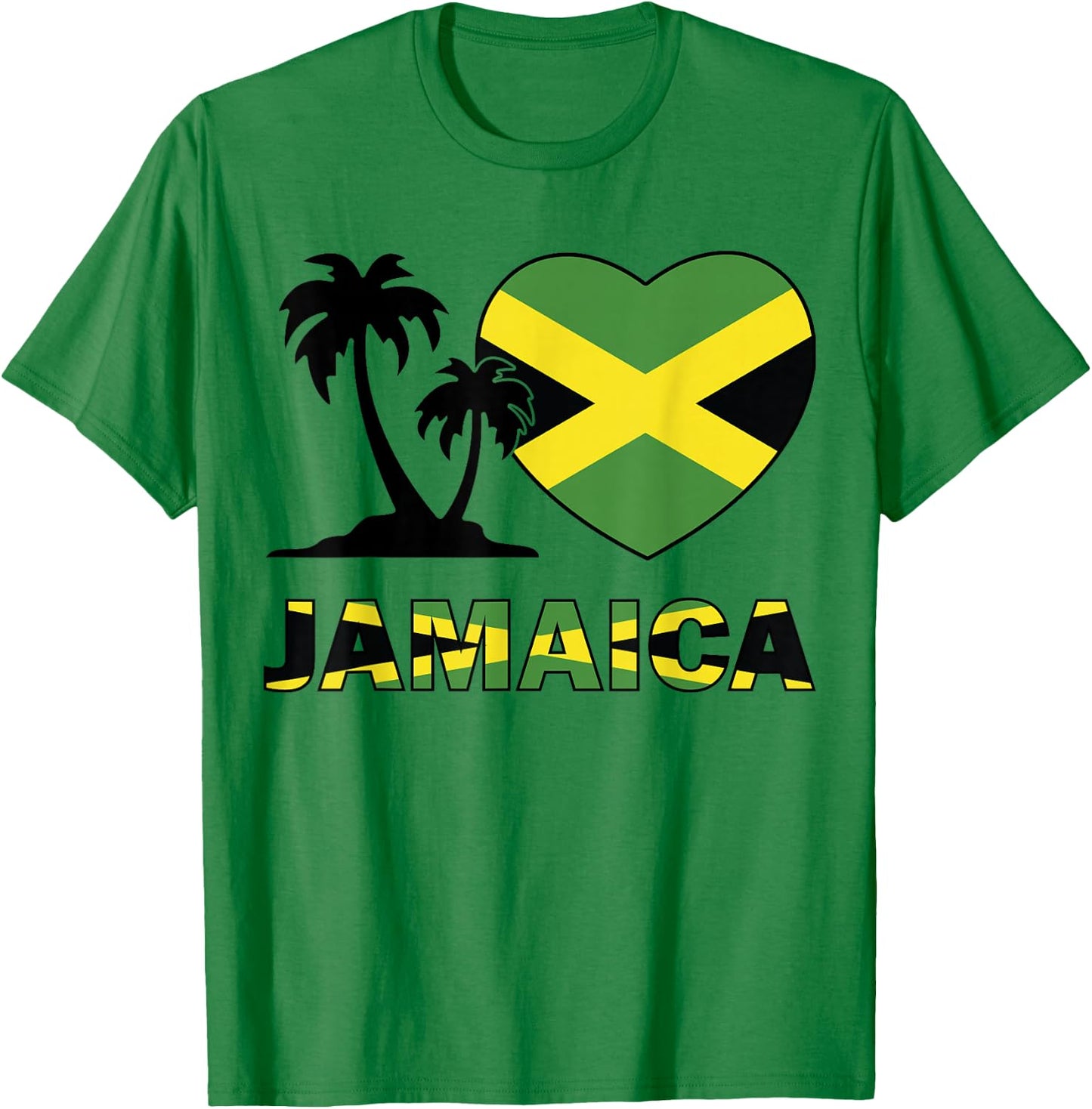 Jamaican Flag Heart Kids Jamaica independence day Boys Girls T-Shirt - T-Shirt | Irish Green