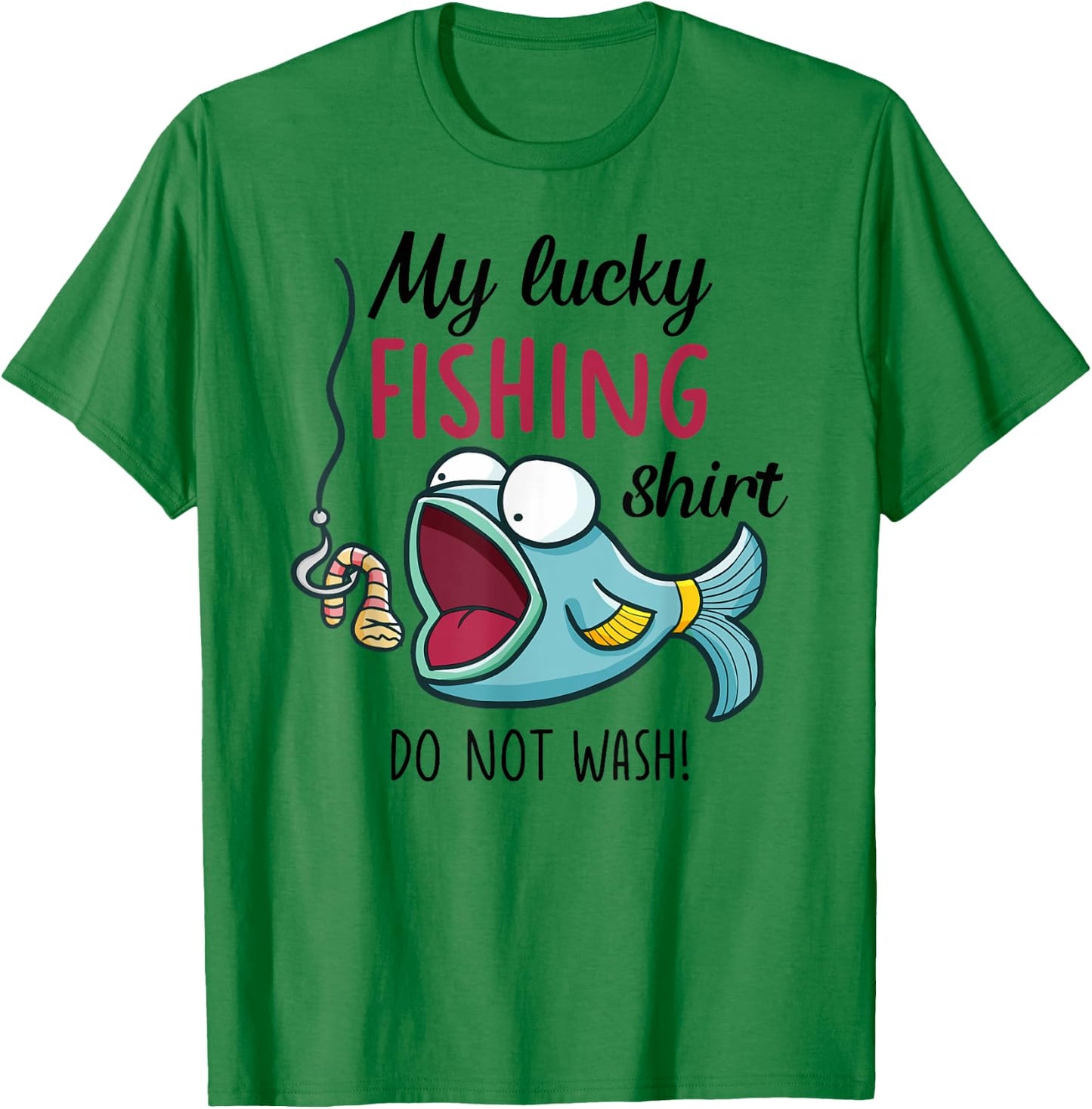 Lucky Fishing-Shirt Youth Kids Boys Funny Fish T-Shirt - T-Shirt | Irish Green