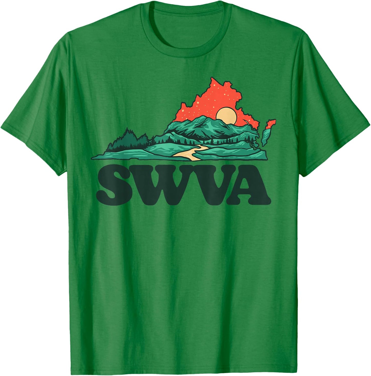 SWVA Southwest Virginia Mountains Blue Ridge Outdoors T-Shirt - T-Shirt | Irish Green