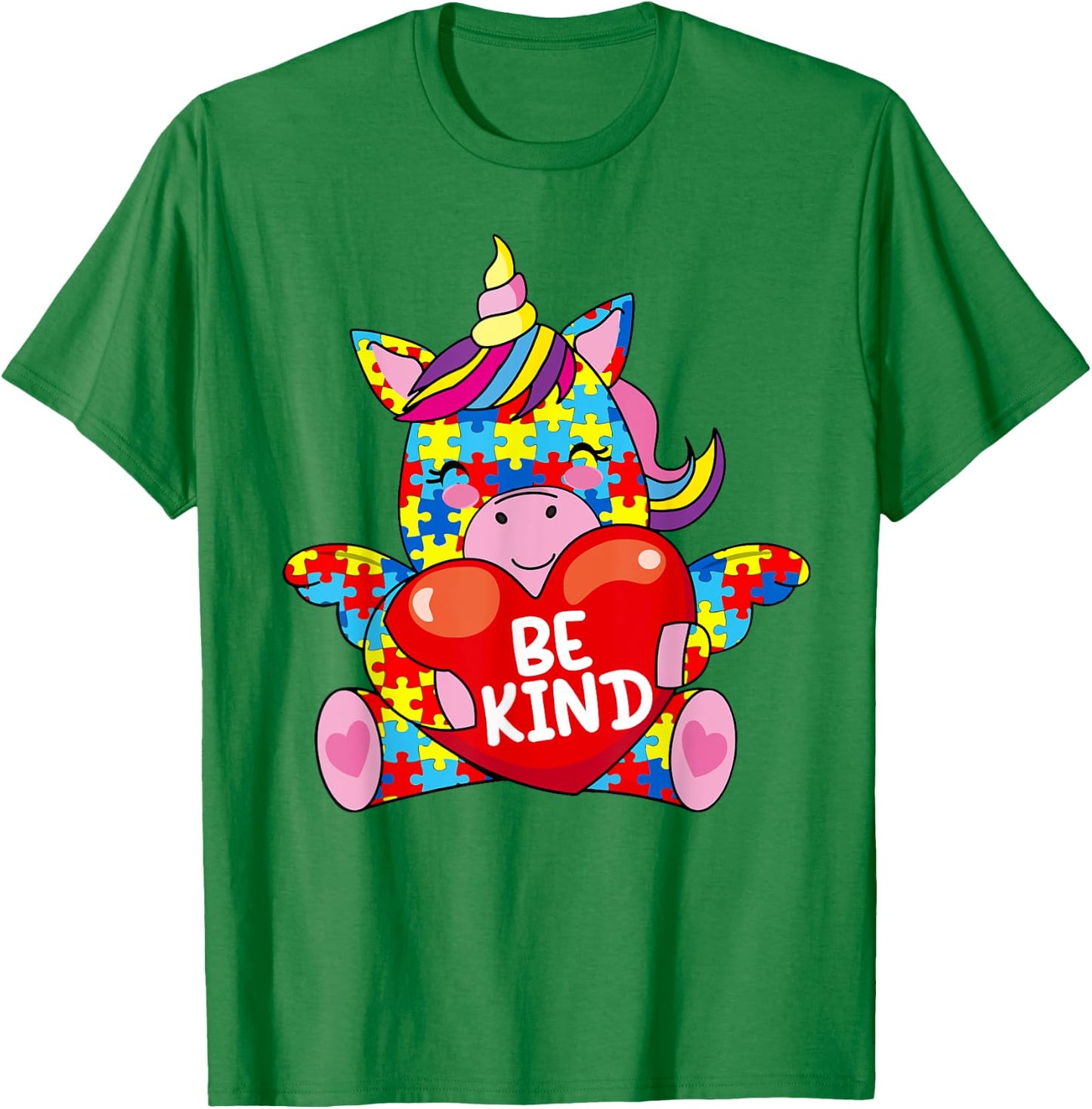 Autism Awareness Be Kind Girl T-Shirt - T-Shirt | Irish Green