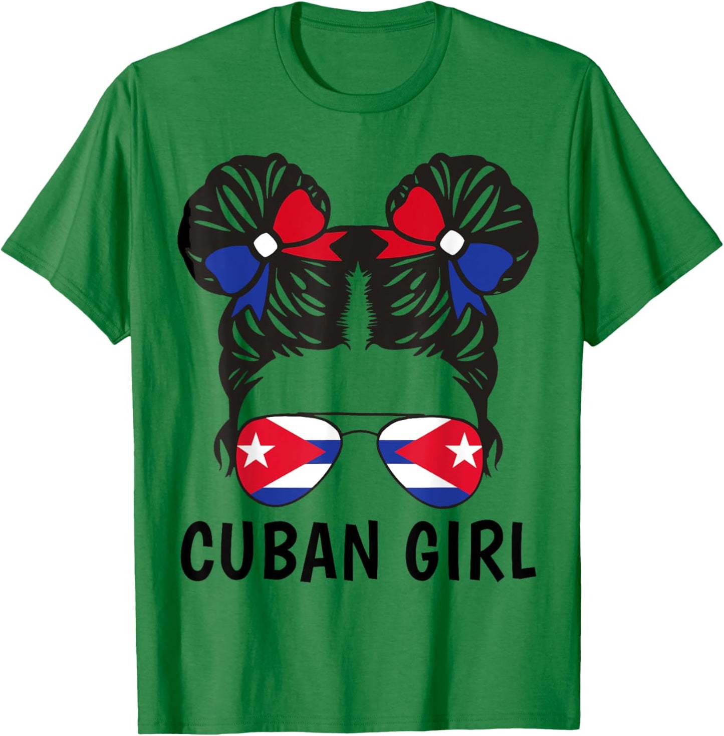 Cuba Flag Cuban Girl Shirt Hispanic Heritage Month Kid Women T-Shirt - T-Shirt | Irish Green