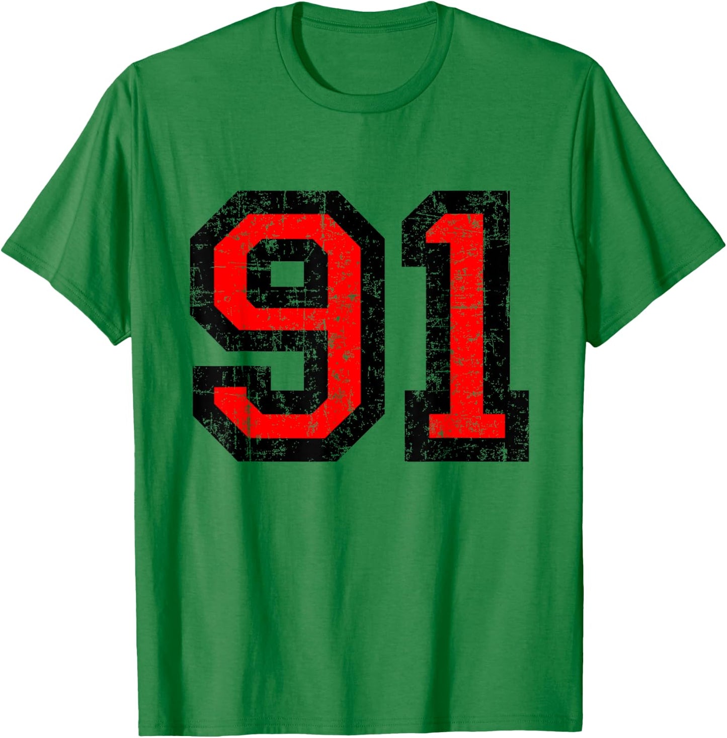 Number 91 (Vintage Black/Red) No. 91 T-Shirt - T-Shirt | Irish Green