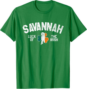 Savannah St. Patrick's Day Luck Of The Irish Party Shamrock T-Shirt - T-Shirt | Irish Green