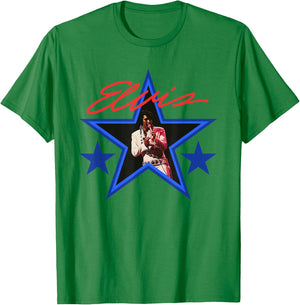 Elvis Presley Blue Star T-Shirt - T-Shirt | Irish Green
