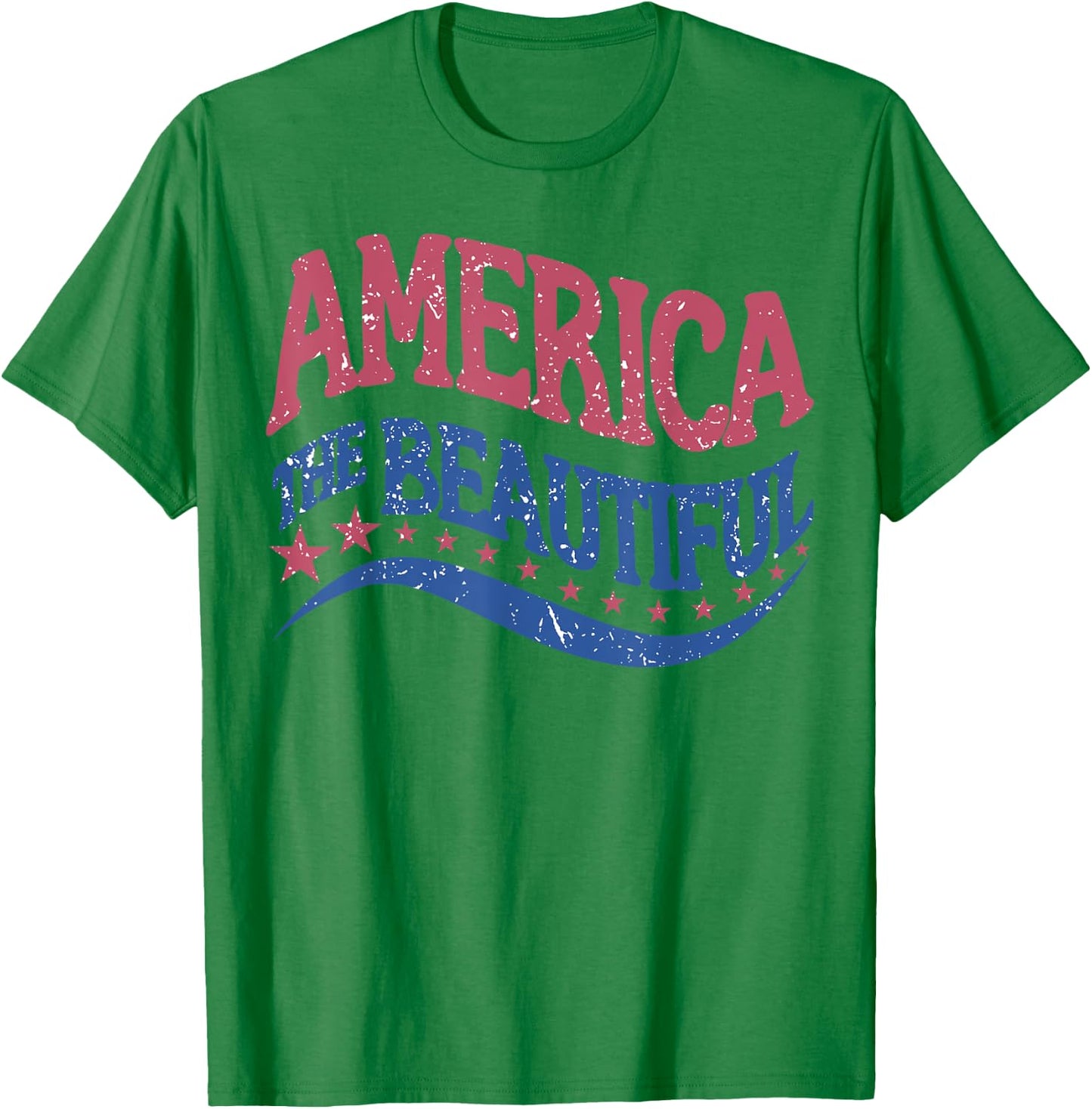 Retro America The Beautiful Vintage American 4th Of July T-Shirt - T-Shirt | Irish Green