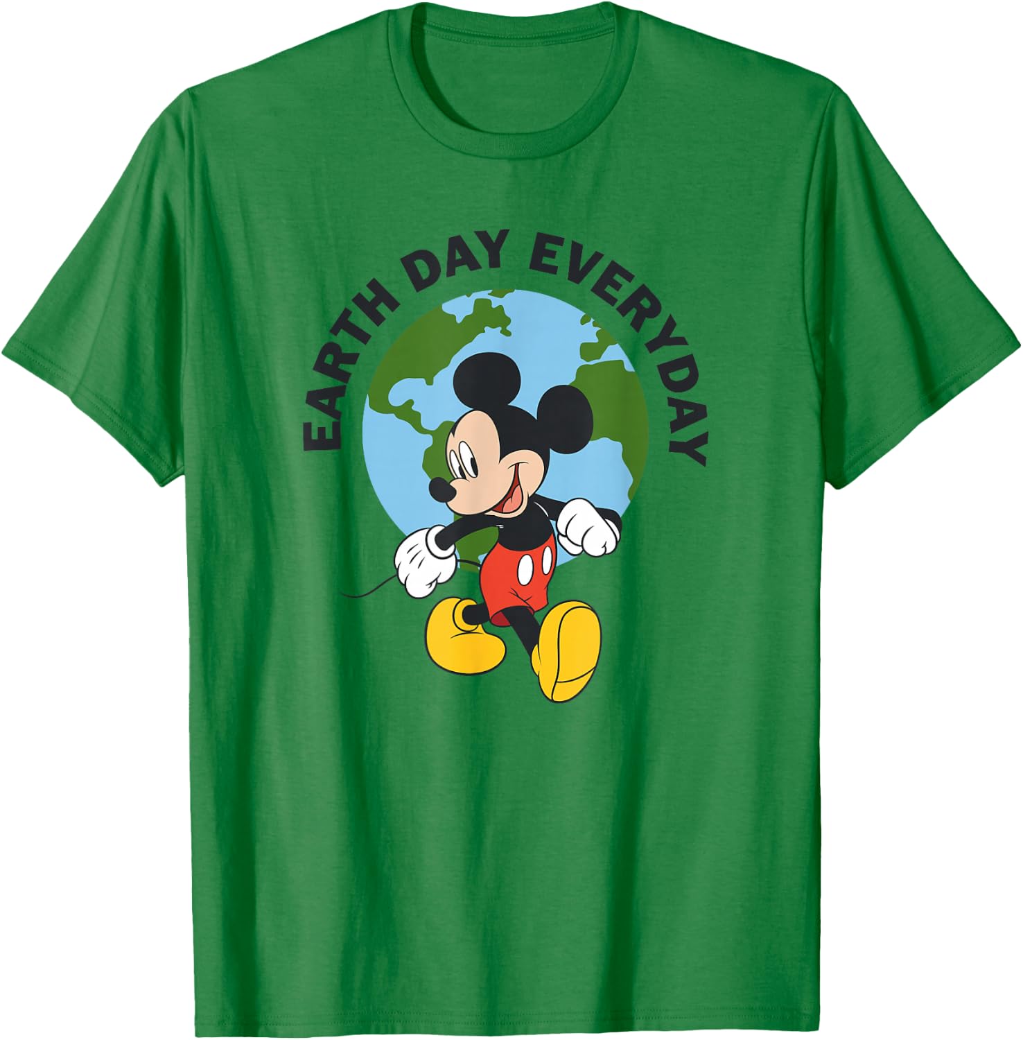 Disney Mickey And Friends Earth Day Every Day Globe Portrait T-Shirt - T-Shirt | Irish Green