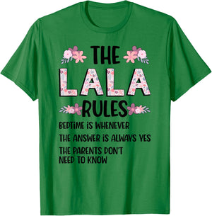 Lala Grandma Rules Lala Grandmother T-Shirt - T-Shirt | Irish Green