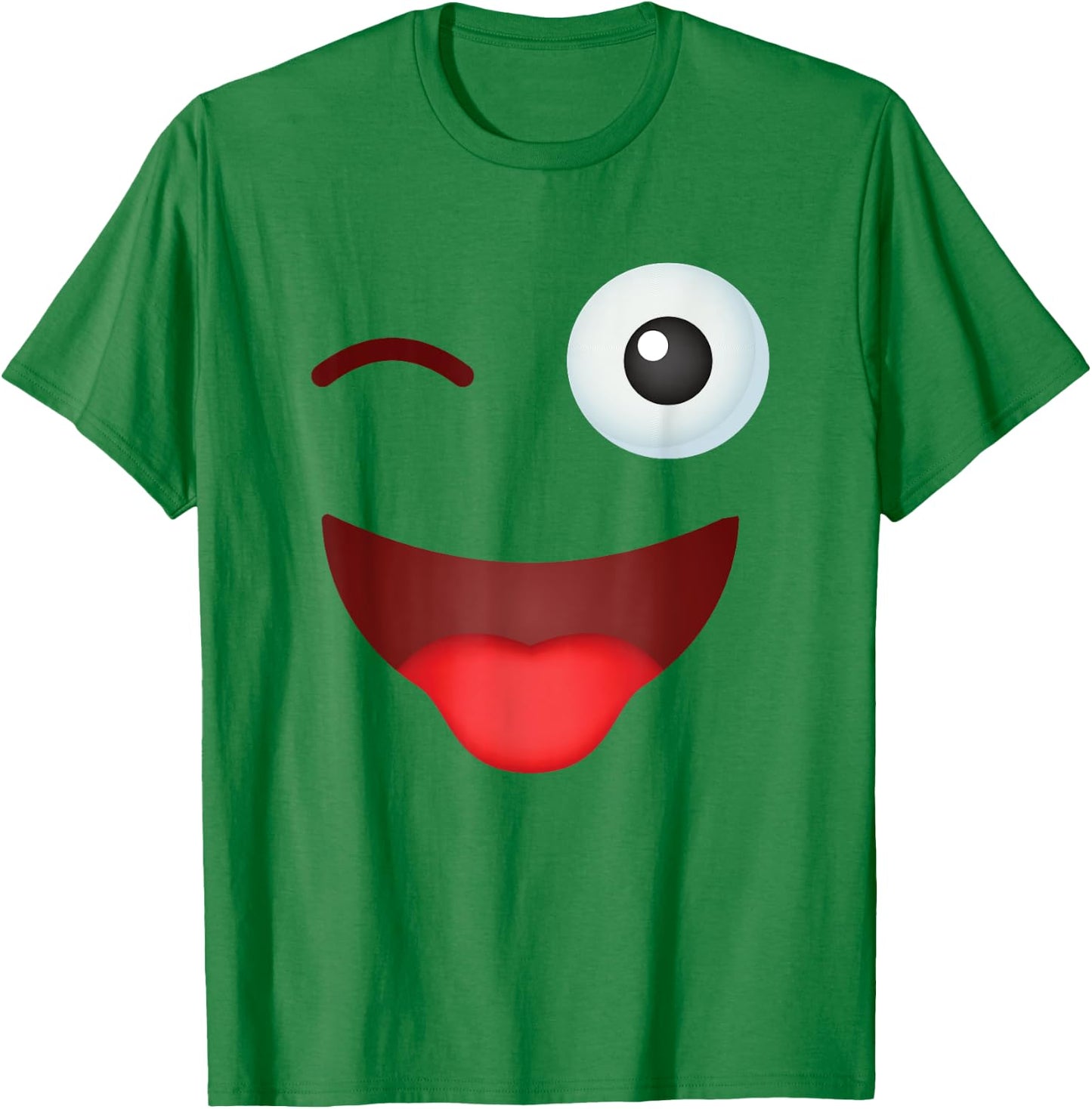 Family Party Group Matching Pajama Squad Gallery Funny Group Costume Halloween Team Outfit Winking Emoticon T-Shirt - T-Shirt | Irish Green
