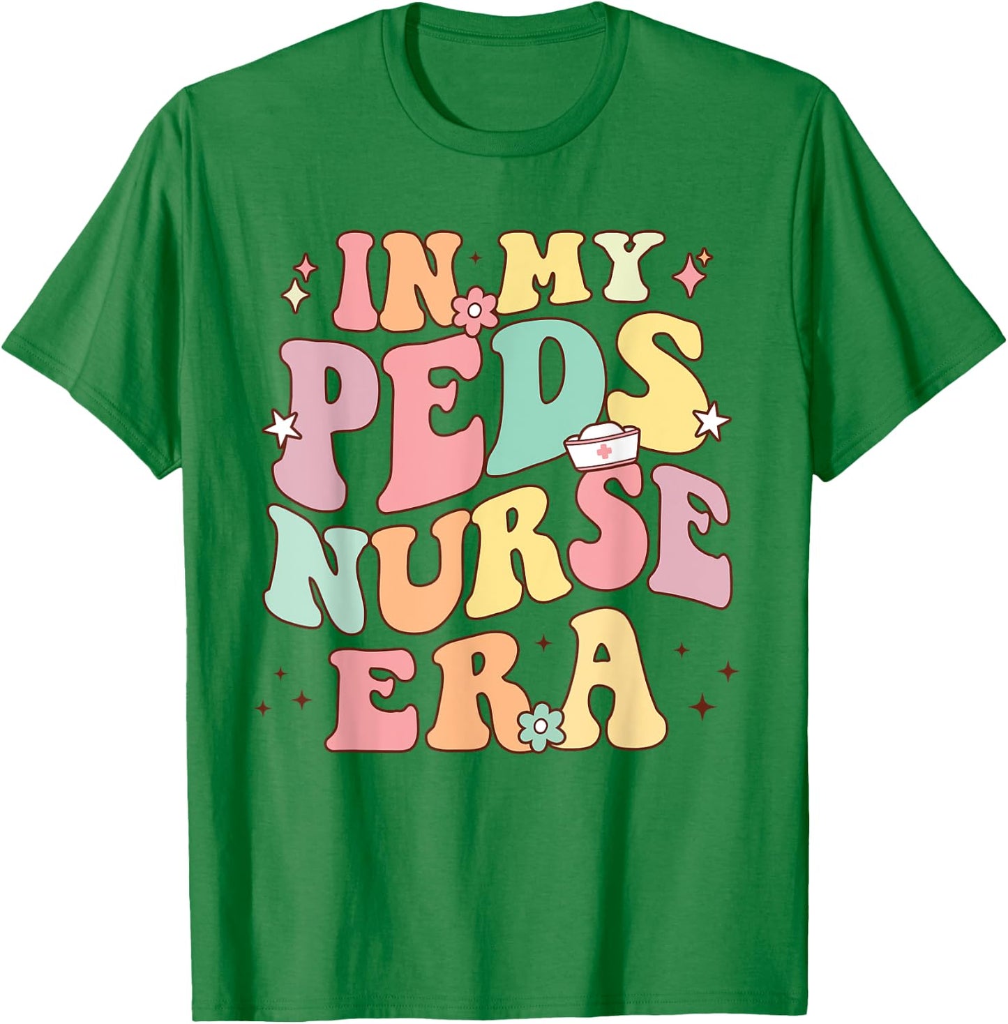 In My PEDS Nurse Era Retro Nurse Appreciation Pediatrician T-Shirt - T-Shirt | Irish Green