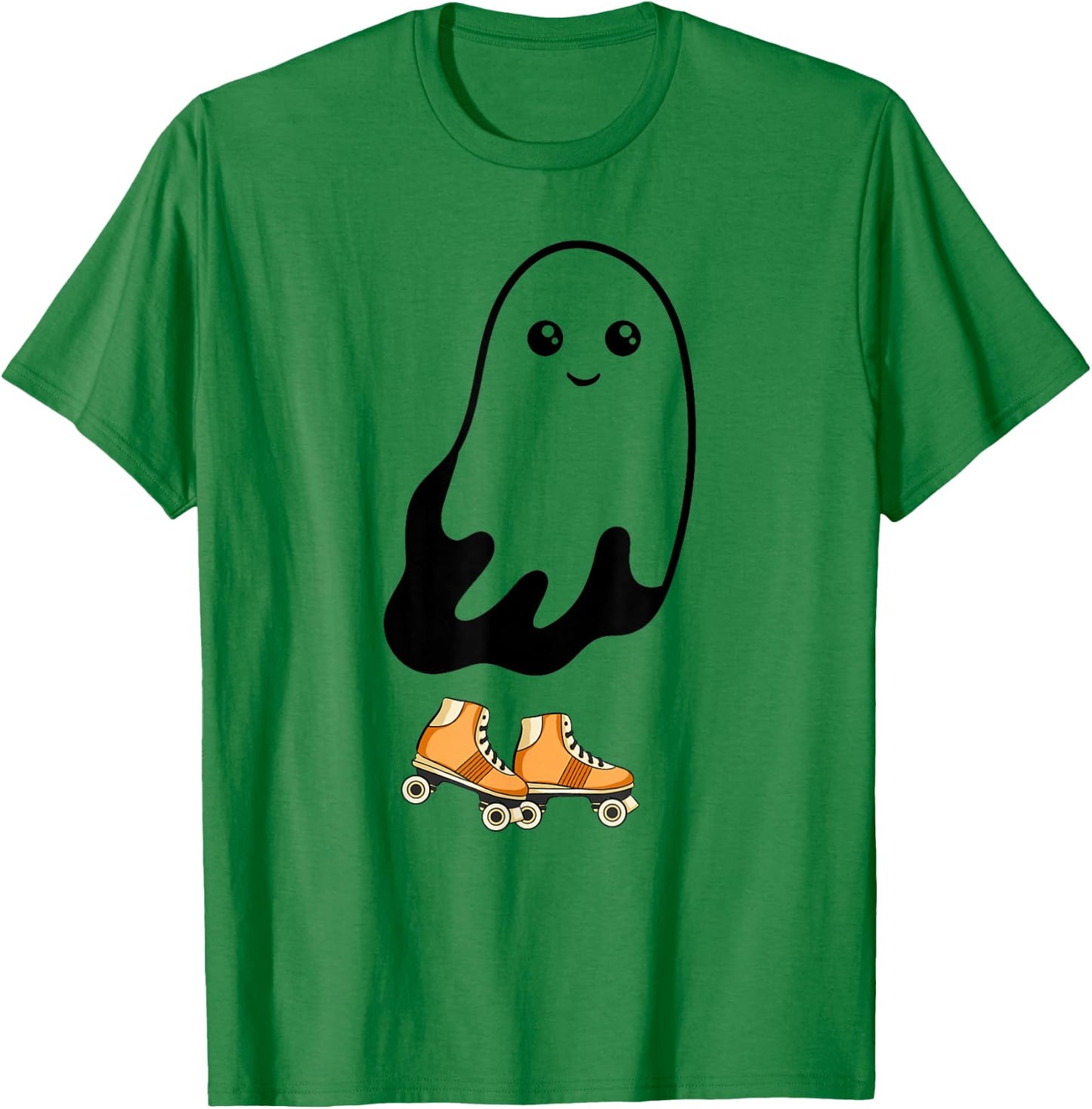 Ghost Roller Skating Funny Halloween Roller Skate Ghost T-Shirt - T-Shirt | Irish Green
