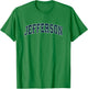 Jefferson New Jersey NJ Vintage Sports Design Navy Design T-Shirt - T-Shirt | Irish Green