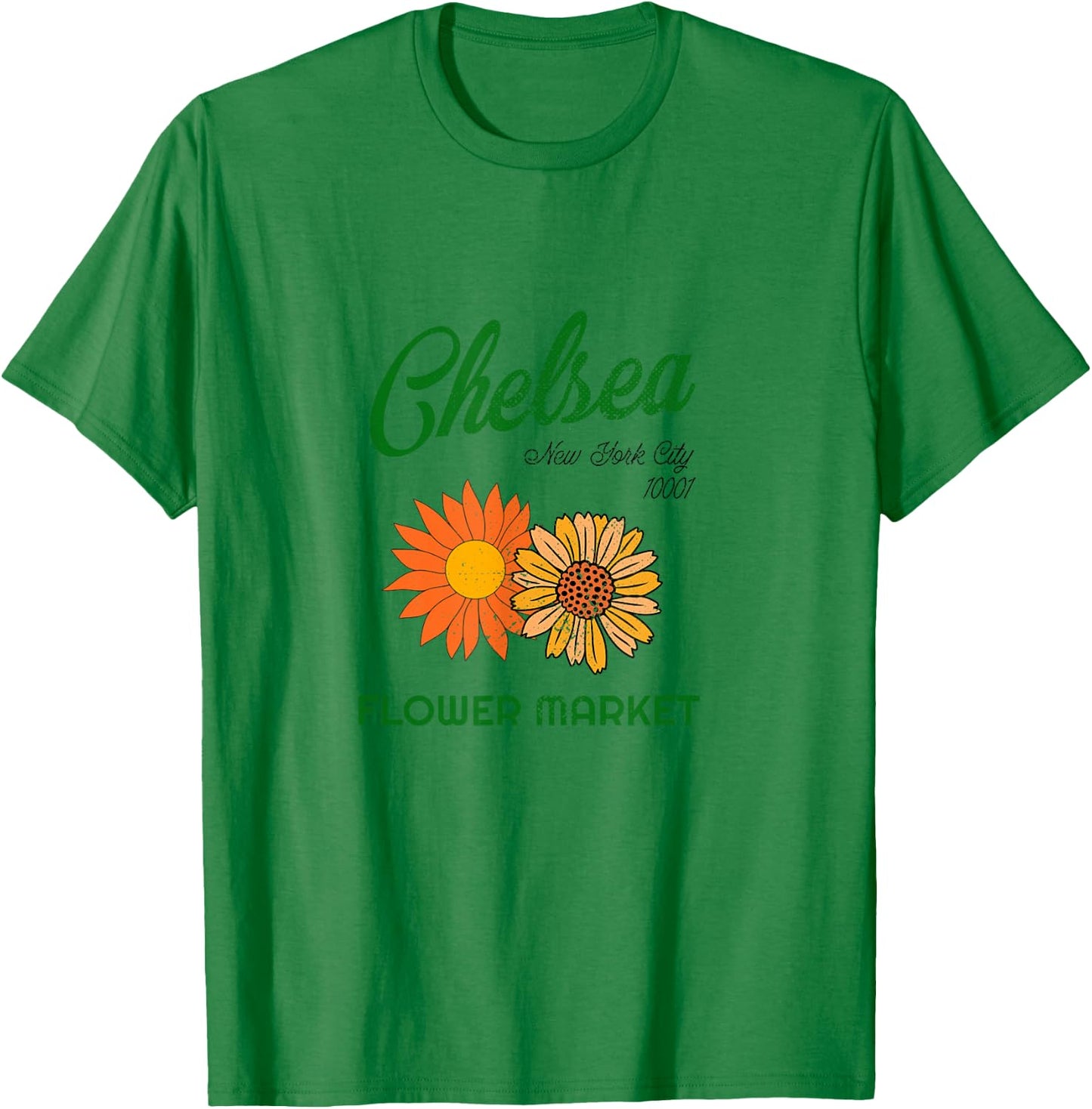 Cute Retro Chelsea NYC Flower Market West Side Manhattan T-Shirt - T-Shirt | Irish Green