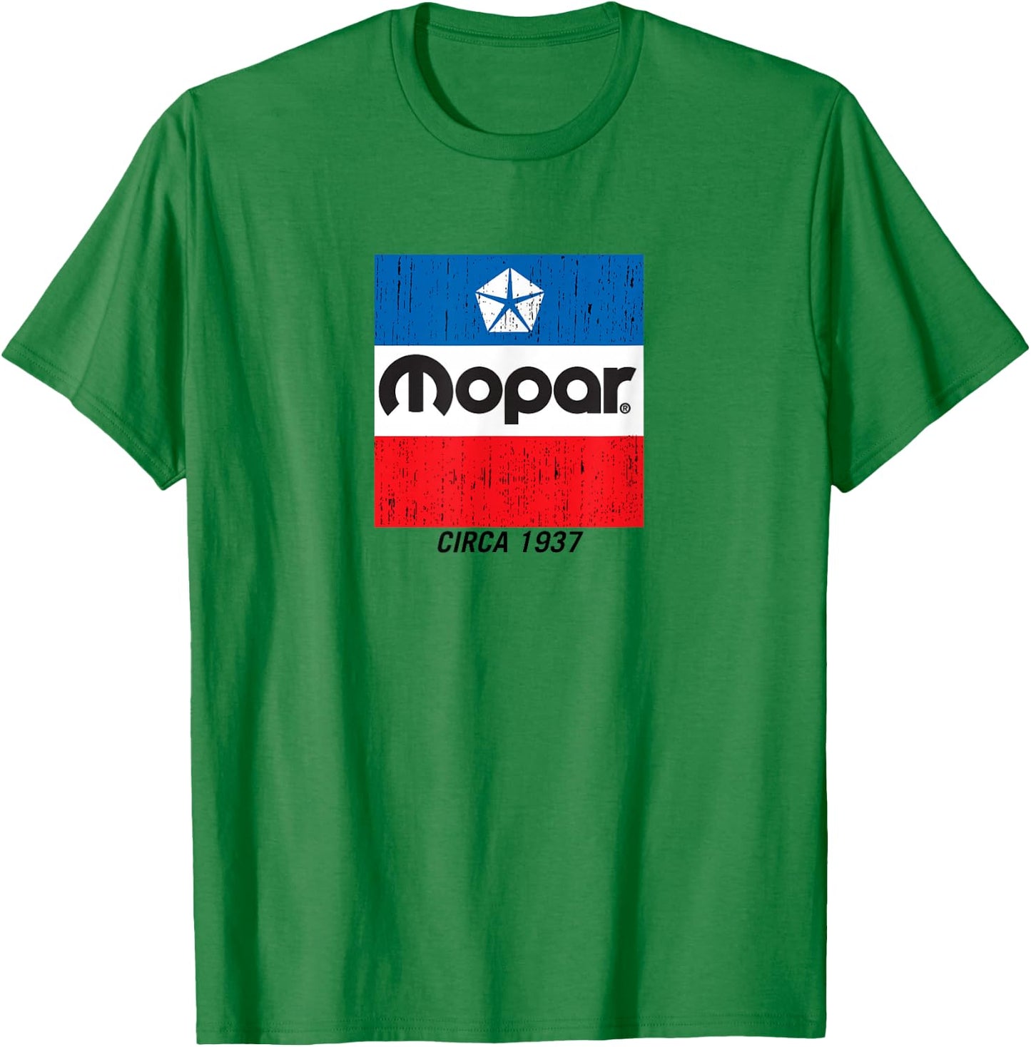 Mopar Distressed Retro Flag Logo T-Shirt - T-Shirt | Irish Green