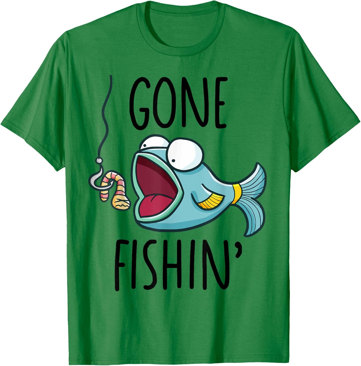 Gone Fishing-Shirt Kids Toddler Boys Girls Funny Fishing T-Shirt - T-Shirt | Irish Green