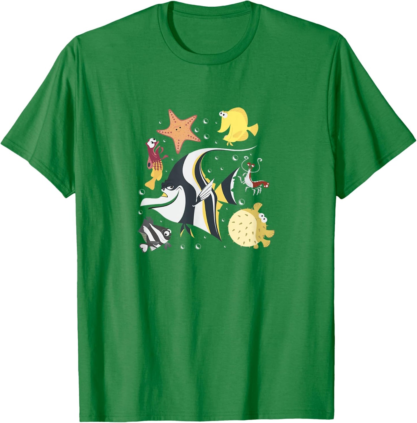 Disney Pixar Finding Nemo Fish Tank Gang Group Shot Logo T-Shirt - T-Shirt | Irish Green