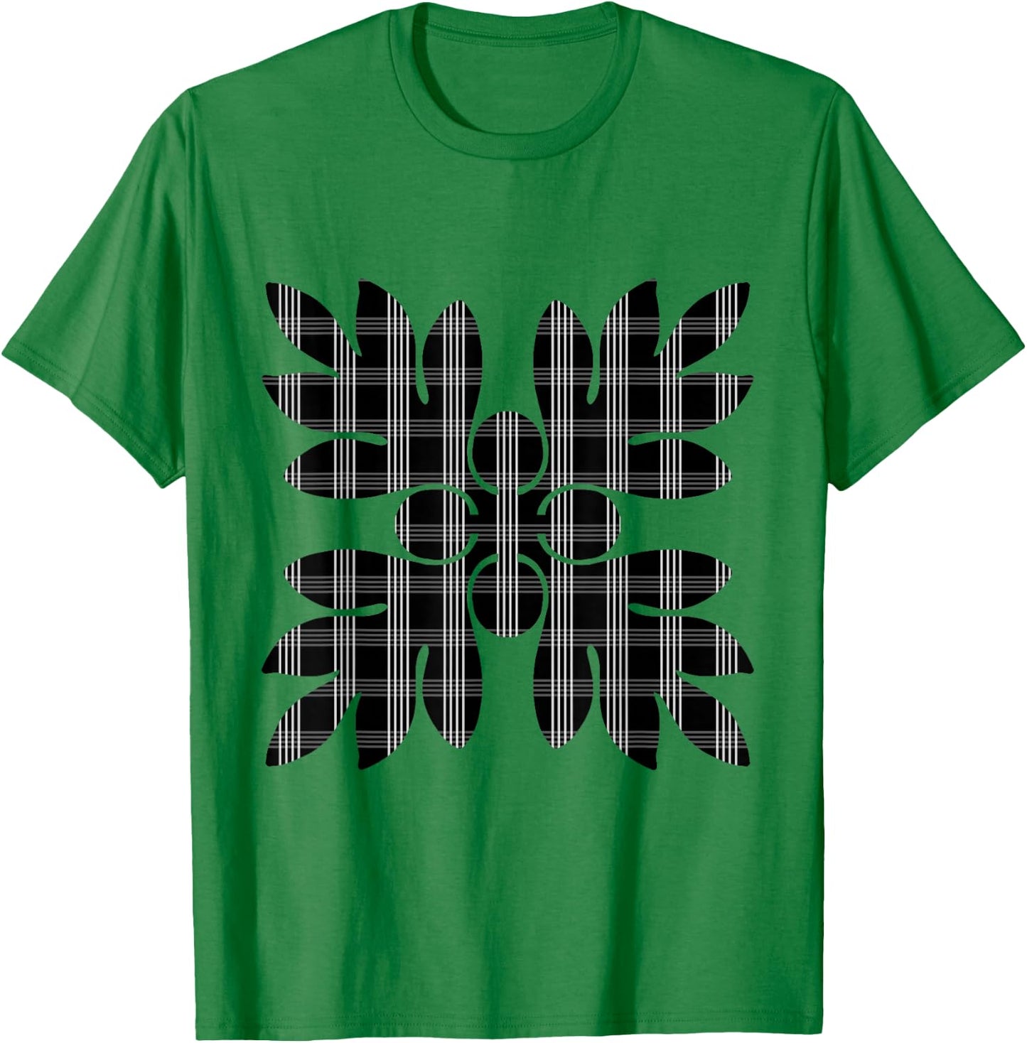 Black Palaka Ulu T-Shirt - T-Shirt | Irish Green
