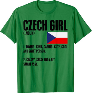 Czech Girl Definition Czech Republic Flag Prague Czech Women T-Shirt - T-Shirt | Irish Green