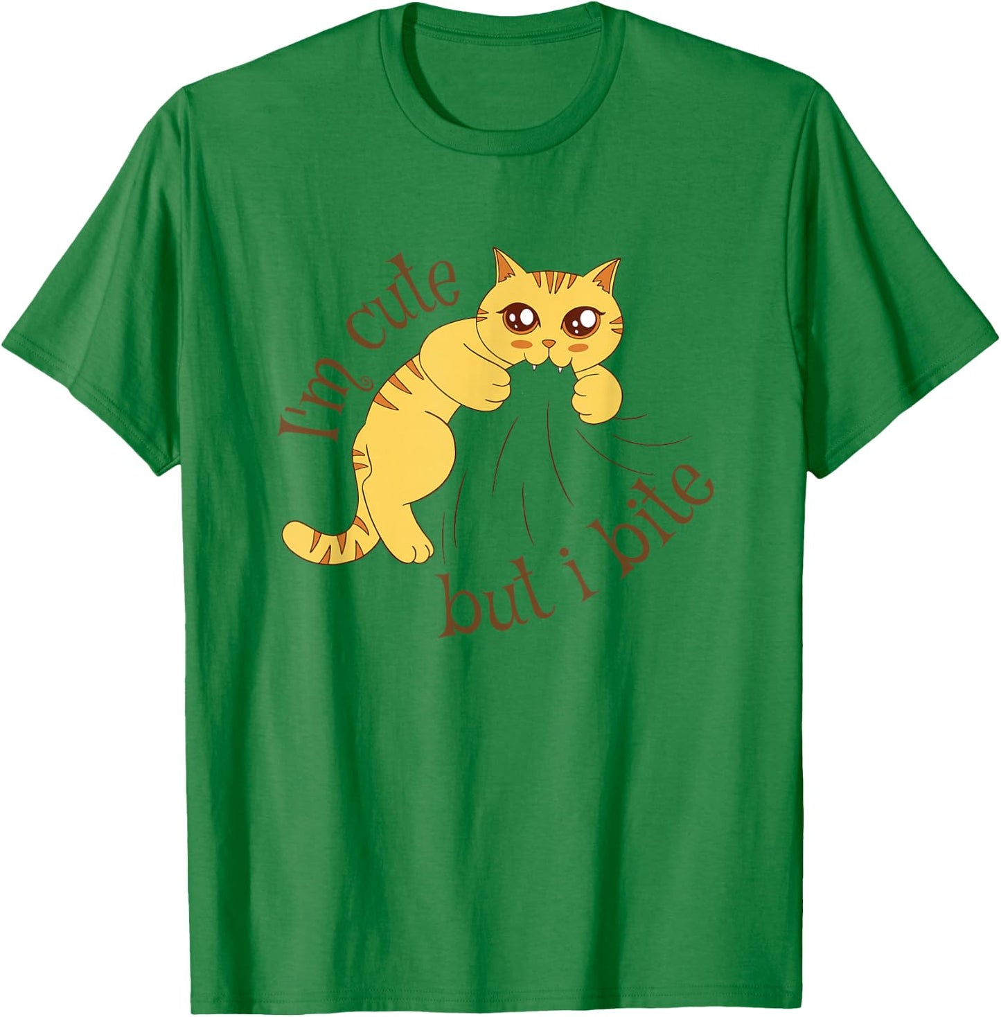 I'm Cute But I Bite Funny Cat T-Shirt - T-Shirt | Irish Green