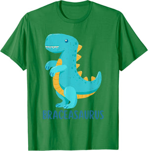 Dinosaur Braces shirt BRACEASAURUS Orthodontist T-Shirt - T-Shirt | Irish Green