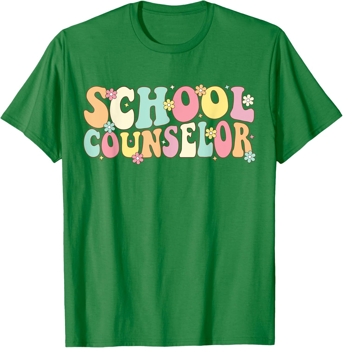 Groovy School Counselor Back To School Teacher Counseling Men Women Girls Kids T-Shirt - T-Shirt | Irish Green