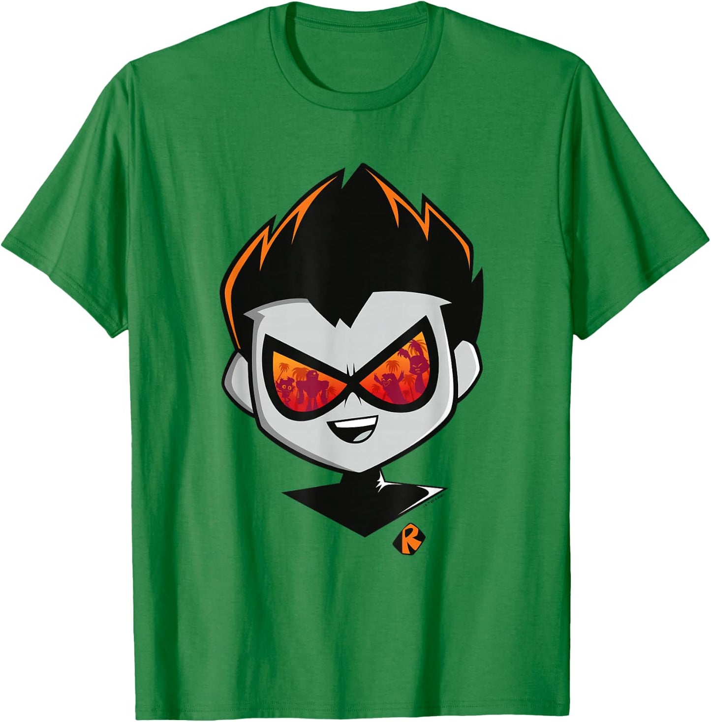 Teen Titans Go! To The Movies Retro Robin Hollywood Big Face T-Shirt - T-Shirt | Irish Green
