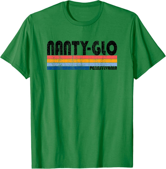 Vintage 70s 80s Style Nanty-Glo, PA T-Shirt - T-Shirt | Irish Green