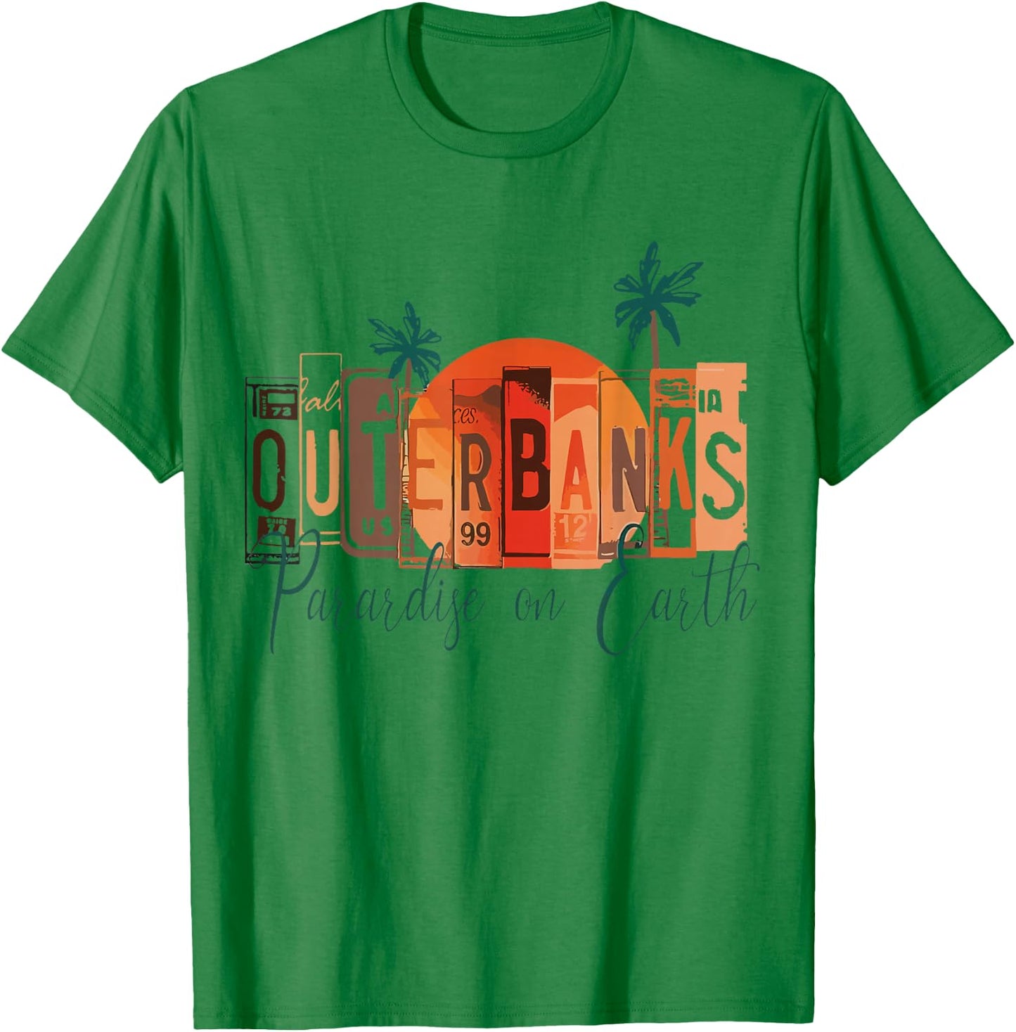 Outer Banks OBX North Carolina summer retro preppy throwback T-Shirt - T-Shirt | Irish Green