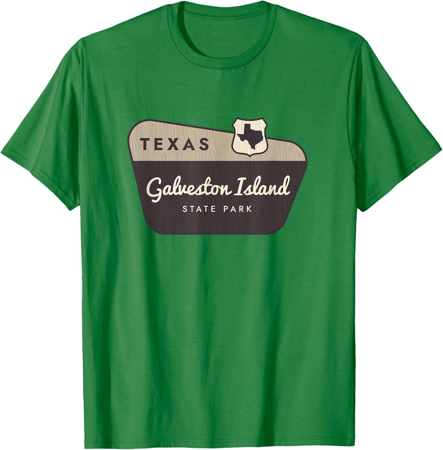 Galveston Island State Park Texas TX Welcome Sign Vacation T-Shirt - T-Shirt | Irish Green