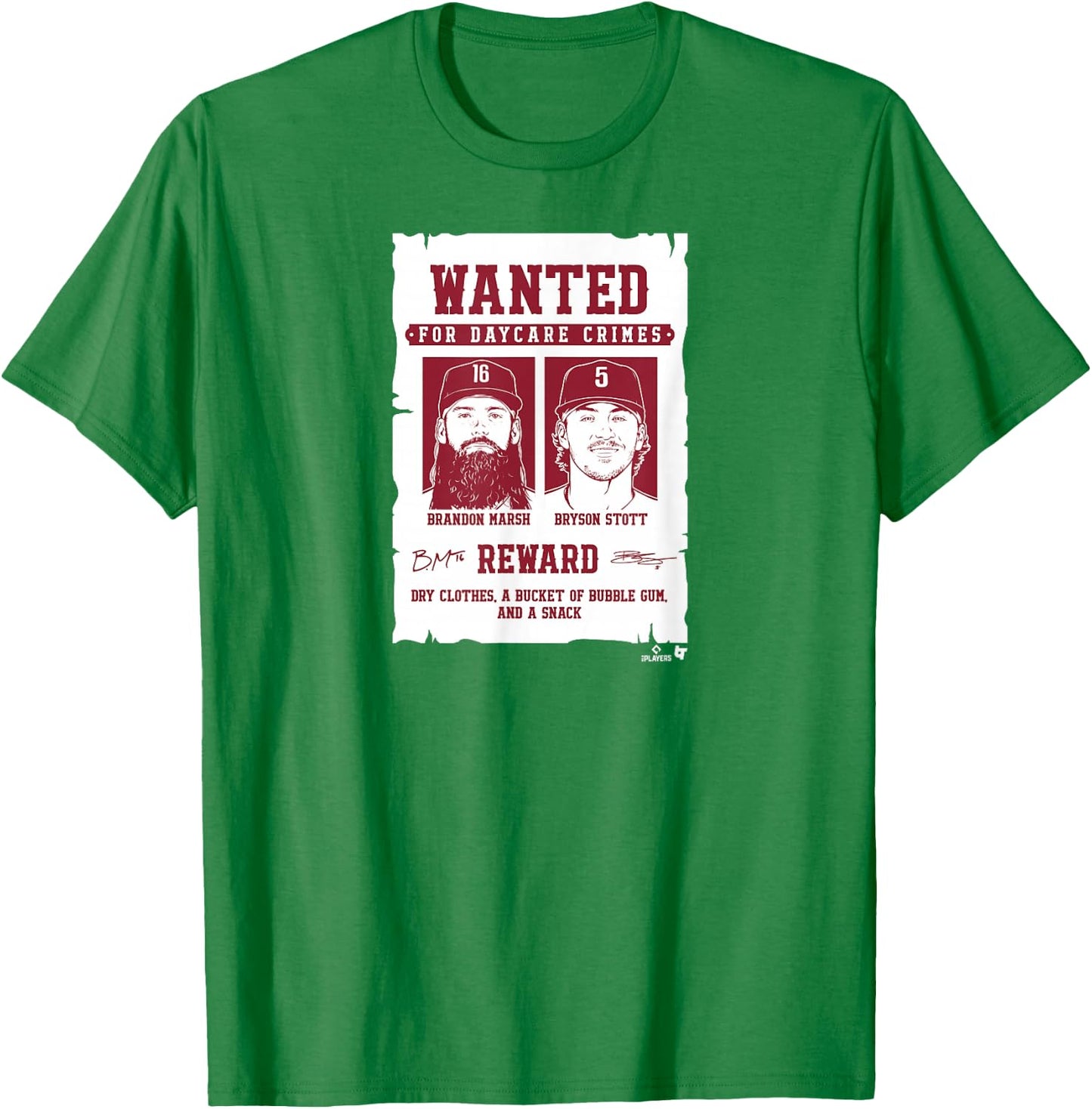 Bryson Stott & Brandon Marsh - Daycare Crimes - Philadelphia T-Shirt - T-Shirt | Irish Green