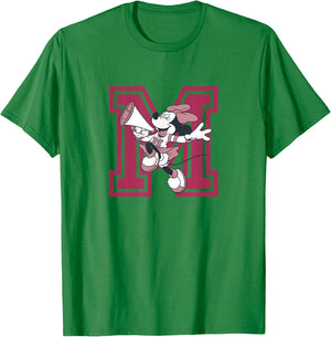 Disney Minnie Mouse Cute Cheerleader Vintage Pink Collegiate T-Shirt - T-Shirt | Irish Green