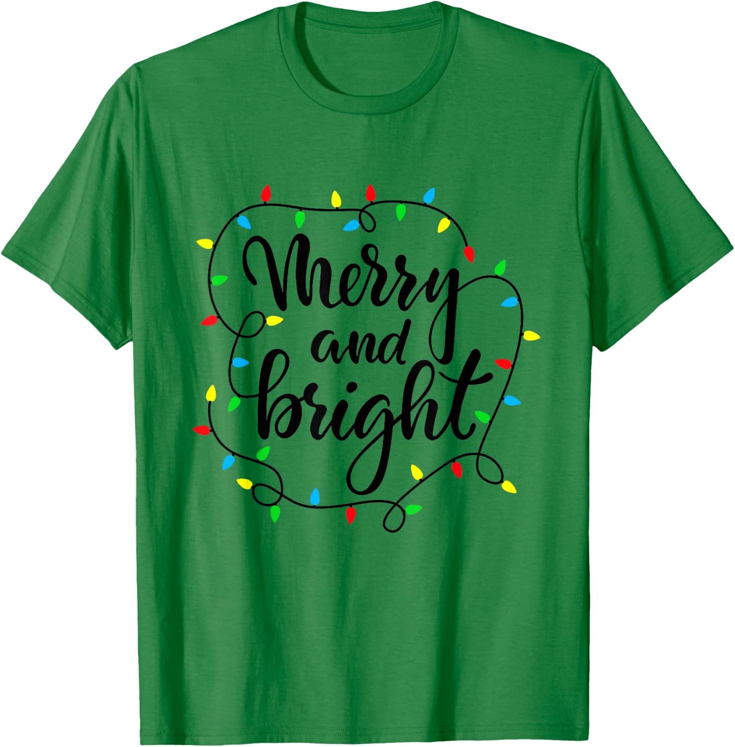 Merry and bright christmas family pajamas matching men women T-Shirt - T-Shirt | Irish Green